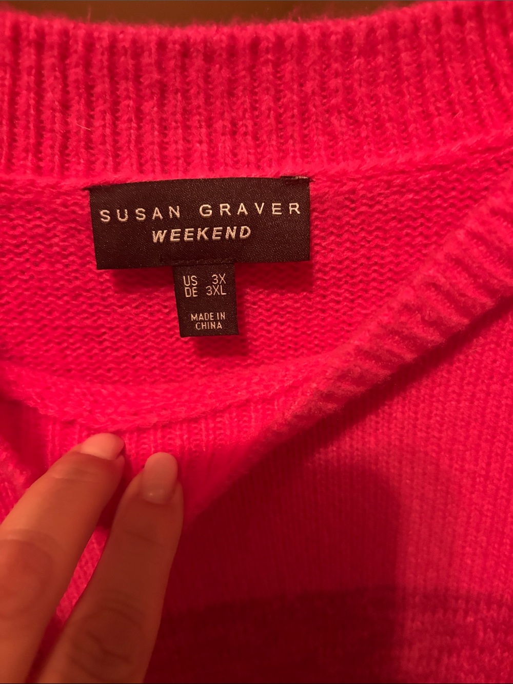 Susan Graver Pink Tone-Block Crewneck Sweater - Picture 2 of 2